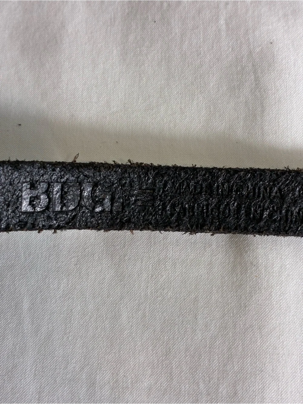 BDG Womens belt Black genuine Leather with gray hardware